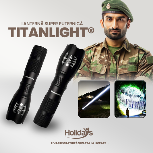 TITANLIGHT® - lanternă din titan cu zoom 22X