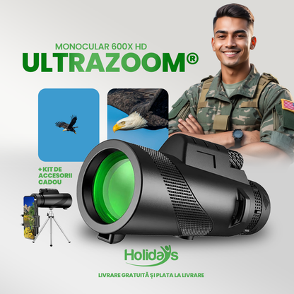 ULTRAZOOM® - Monocular 600X HD – Imagini clare, distanțe impresionante + kit de accesorii cadou 🎁