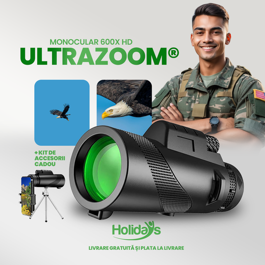 ULTRAZOOM® - Monocular 600X HD – Imagini clare, distanțe impresionante + kit de accesorii cadou 🎁